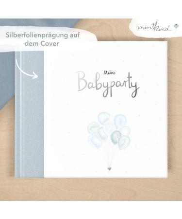 Mintkind Guest Book - Baby Shower Blue | Customizable Baby Party Gift for Boys & Girls | Gender Reveal Decoration & Photo Album Design - Buy Online on GoSupps.com
