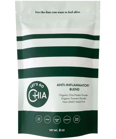 Let's Go Chia Anti-Inflammatory Superfood Powder | Promotes Gut and Joint Health, Sustained Energy, Natural Ingredients | Chia Seed Powder, Turmeric, Non-GMO Monk Fruit | 27 Servings