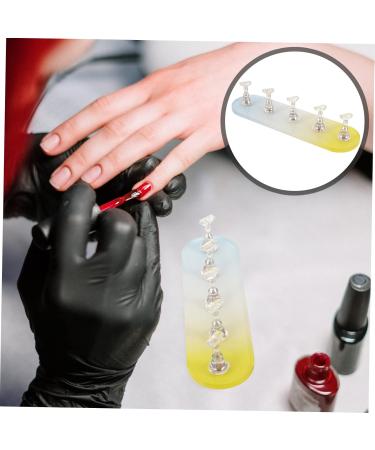 IWOWHERO 1 Set Nail Practice Holder Creative Nail Racks Nail Painting Stand Nail Decoration Manicure Nail Display Nail Stands Fake Nails Nail Art Manicure Plastic Nail Polish Accessories Yellow blue 12.8x3.7cm - Buy Online on GoSupps.com