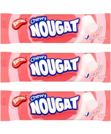 Barratt Chewy Nougat 3 x 35g Bars Multipack - Raspberry & Vanilla Flavour Candy Sweets - Buy Online on GoSupps.com