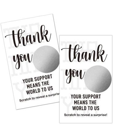 Haizct 50 Pack Thank You Blank Gift Certificate Scratch Off Cards for Small Business Spa Beauty Makeup Hair Salon Bridal Shower Baby Shower Country Wedding (Thank You Card B) Silver-GK087 - Buy Online on GoSupps.com
