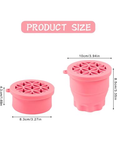 Makeup Brush Cleaning Cup Foldable Makeup Brush Cleaner Silicone Beauty Tools Portable Makeup Brush Cleaning Mat for All Size Beauty Makeup Brushes (Pink) - Buy Online on GoSupps.com