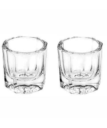 Dappen Glass/Dappen Dish - 2 Pieces Clear Nail Art Cup Glass Bowl Nail Art Liquid Powder Container Beauty Accessories