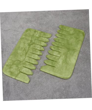 Plafope Jade Massage Comb Set - 2 Pieces Scalp & Body Massager | Jade Hairbrush & Scratch Tool for Ultimate Relaxation - Buy Online on GoSupps.com