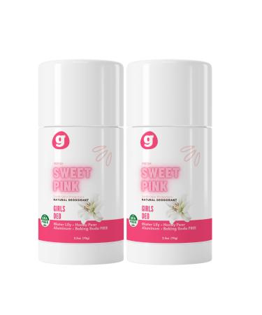 GrowingBasics Kids Deodorant for Girls Ages 6 & Up (Set of 2) (Sweet Pink)