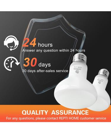 REPTI HOME Reptile Heat Lamp Bulbs 2 Pack 100W Heat Lamp for Reptiles E27 Basking Light Bulb for Vivarium Turtle Lizard Tortoise Bearded Dragon Puppy Chick - Buy Online on GoSupps.com