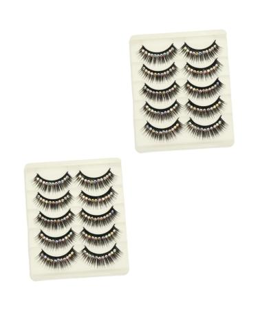 minkissy 20 Pairs Diamond False Eyelashes False Lash Exaggerated Eyelashes Cosplay Lashes Natural Eyelash Lashes Long Fake Lash Chemical Fiber Hard Stem Decorate Flash