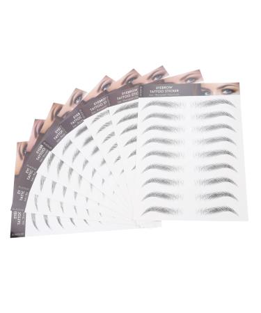Balacoo 9 Sheets Imitation Eco Eyebrow Sticker Hair Like Authentic Eyebrows Transfer Stickers Wig 3d Perfect 21.5X14.5cm Black
