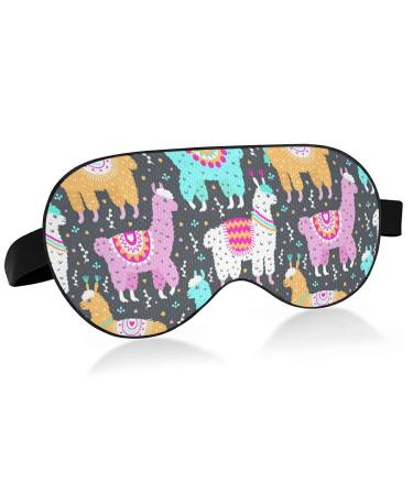 xigua Llama Breathable Sleeping Eyes Mask Cool Feeling Eye Sleep Cover for Summer Rest Elastic Contoured Blindfold for Women & Men Travel