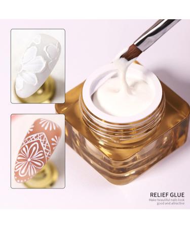 2 Pack Nail Art UV Gel - Micro 3D Sculpting & Painting Gel for Creative DIY Nail Decoration - White & Black Varnish with Brush - Buy Online on GoSupps.com