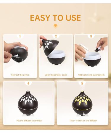 Diffusore di Oli Essenziali Fishcovers AD-02 150ml | Umidificatore Aromi in Legno con 8 Colori LED per Casa e Ufficio - Buy Online on GoSupps.com