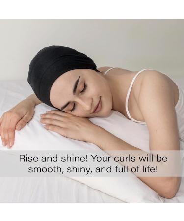 Silk Satin Hair Wrap Cap for Sleeping | Adjustable Night Beanie for Curly Hair, Braids & Locs - Black - Buy Online on GoSupps.com