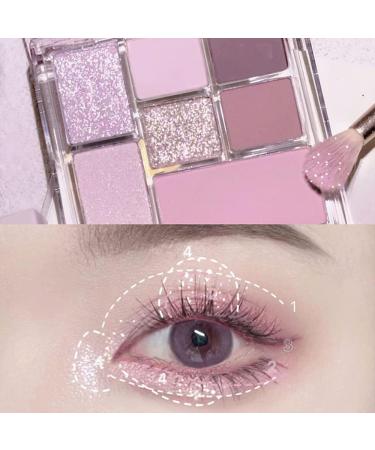 7 Colors Eye Makeup Pallet Kit Purple Glitter Highlight Pearly Eyeshadow Palette for Wedding Christmas Makeup - Buy Online on GoSupps.com