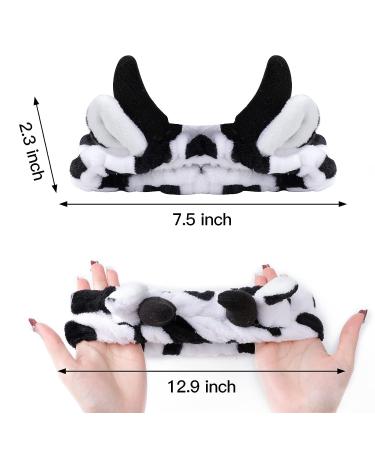 Hofar Face Wash Headband with Cow Horns | Cartoon Cute Hair Accessories - Black - Buy Online on GoSupps.com