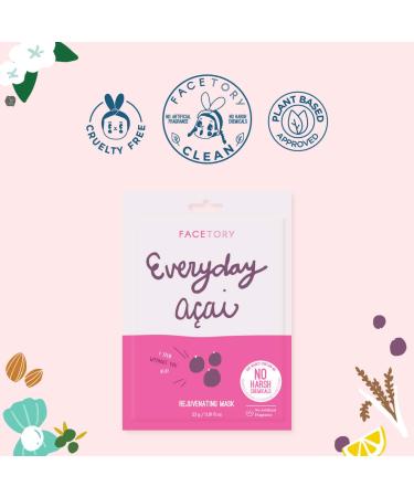 Organic Acai Rejuvenating Sheet Mask - Pack of 5 | Calming & Balancing Formula for All Skin Types | No Harsh Chemicals - Buy Online on GoSupps.com