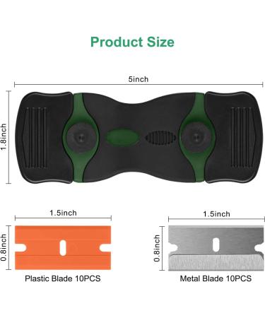 Flintronic Ceramic Hob Scraper Set - 20 Stainless Steel & Plastic Blades for Kitchen Oven Glass Ceramic Cleaning - Buy Online on GoSupps.com