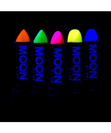 Moon Glow Blacklight Neon UV Lipstick Set - 5 Intense Colors - Glows Brightly Under UV Light | 0.16oz Each - International Shipping - Buy Online on GoSupps.com