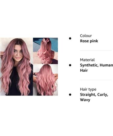 Colorful Panda Long Pink Ombre Wig for Women - 26 Inches Heat Resistant Synthetic Loose Wavy Hair with Dark Roots - Buy Online on GoSupps.com
