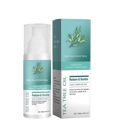 Oily Skin Body Moisturizer - 100ml Herbal Spray | Gentle Hypoallergenic Body Care | For Men Women Teens and Family - Home Travel or Shower