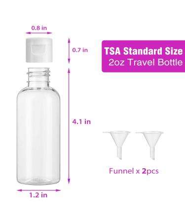 30 Pcs 2 oz Clear Plastic Empty Bottles - Travel Size Bottles with Flip Cap for Liquids & Toiletries - Buy Online on GoSupps.com