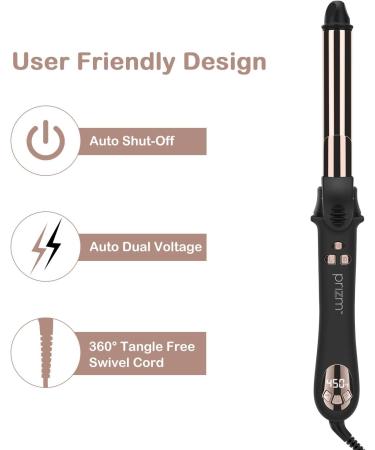 Prizm Professional 1 Inch Rotating Curling Iron - Nano Titanium Automatic Hair Curler with 11 Temp Settings Dual Voltage & Anti-Frizz Technology - Buy Online on GoSupps.com