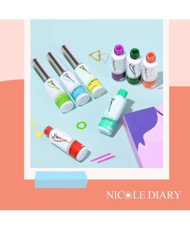 NICOLE DIARY 12 Summer Neon Gel Liner Polish Set for French Tip & Swirl Nails - DIY Manicure Nail Art Polish in 12 Vibrant Colors - Buy Online on GoSupps.com