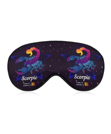 Scorpio Zodiac Constellation Sleep Mask Eye Cover for Sleeping Blindfold with Adjustable Strap Blocks Light Night Travel Nap for Men Women