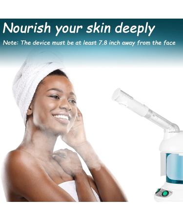 Nano Ionic Facial Steamer - DenniesCare Hot Mist Mini Spa with 360 Rotatable Sprayer in Blue White for Personal Use at Home or Salon - Buy Online on GoSupps.com