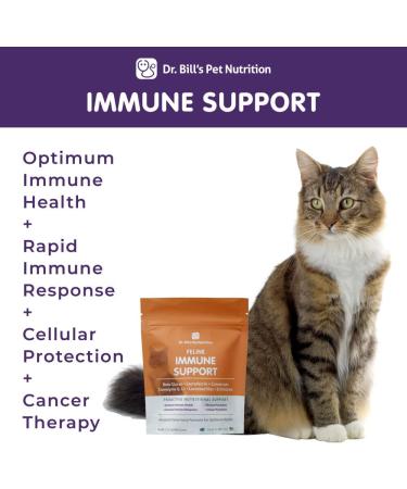 Dr. Bills Feline Immune Support Supplement - Boost Cat's Immune System with Colostrum, Beta Glucan, and Essential Nutrients - 60 Capsules - Buy Online on GoSupps.com