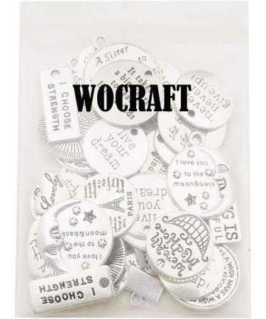 WOCRAFT 40pcs Inspiration Words Charms for DIY Jewelry Making - Crafting Pendants for Necklace & Bracelet (M331) - Buy Online on GoSupps.com