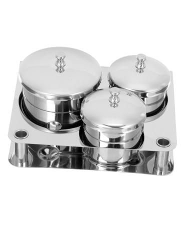 FRCOLOR 4 Sets Nail Art Cleaning Tool Manicure Accessory Acrilic Nails Kit Nail Liquid Mixing Cups Metal Stand Manicure Cup Nail Steel Bowl Guasha Tool Container Stainless Steel Skin Care