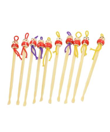 Qtqgoitem Red Cartoon Doll Detail Bamboo Earpick Earwax Remover Tools 10 Pcs (Model: 907 931 8be 217 a6a)