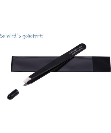 Buy Faude Professional Tweezers - Stainless Steel Eyebrow and Hair Pluckers | 9.8cm | Silk Touch Black Coating | Perfect for Fine and Ingrown Hairs - Buy Online on GoSupps.com