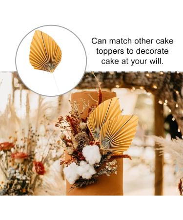DHinkyoung Palm Leaves Cake Topper 4 Pcs Paper Fan Cake Toppers Decoration Birthday Cake Ornament for Cake Decorating DIY Craft Project Wedding Baby Shower Anniversary Birthday Party D cor (Gold) - Buy Online on GoSupps.com