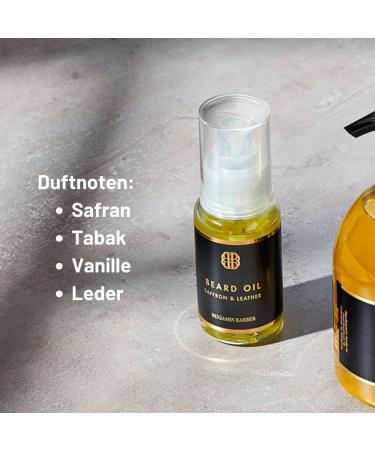 Premium Benjamin Barber Beard Oil - Daily Care with Saffron & Leather Fragrance | Natural Swedish Ingredients (50ml) - International Shipping Available - Buy Online on GoSupps.com