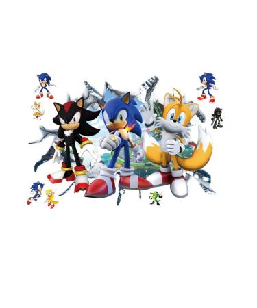 Speed Power Red Hedgehog Anime Cartoon Wall Stickers Meecaa 3D Breaking Wall Decals for Bedrooms Living Room Wall Art Stickers Wall Decor (Hedgehog)