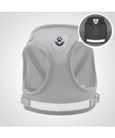 Meioro Adjustable Dog Harness with Leash - Reflective Soft Padded Vest for Small & Medium Dogs - Gray (M: 35-40cm) - Buy Online on GoSupps.com