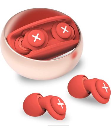 Silicone Reusable Ear Plugs for Sleeping, Noise Reduction - Soft Sound Blocking Earplugs for Concerts, Work, Travel - Red - Buy Online on GoSupps.com