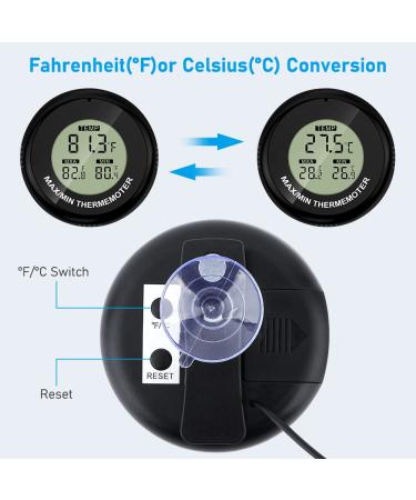 2-Pack Digital Aquarium Thermometer for Fish Tank - High Accuracy LCD Thermometer with Max/Min Temperature Record - Ideal for Fish, Axolotl, and Turtle Tanks - Buy Online on GoSupps.com