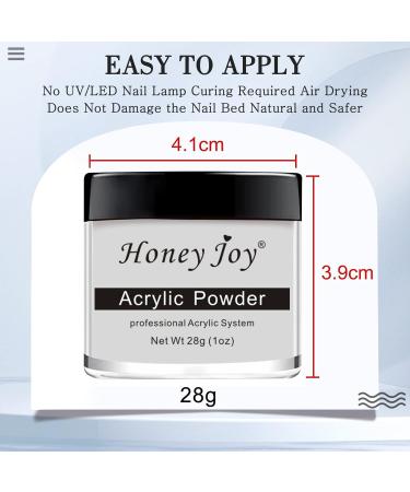 Professional Clear Acrylic Powder for Nail Extension - 28g/box | French Manicure Acrylic Nail System - HJ-NAP016 (Clear) - Buy Online on GoSupps.com
