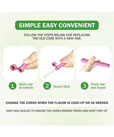 Chewable Essential Oil Breath Stick 4Pcs Chewable Breather Sticks Equipped with 8 Bold Replacement Cores for Travel Office Car (Multicolor) - Buy Online on GoSupps.com