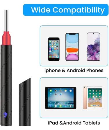 Wireless Otoscope Earwax Removal 1080P HD WiFi Ear Wax Remover Endoscope with Blue Light Disinfection Light for Children Adults Pets - Buy Online on GoSupps.com