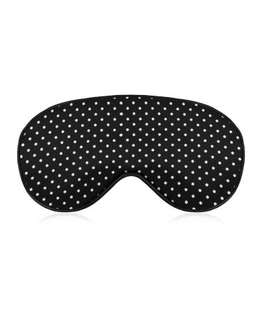 Polka Dots Black and White Sleep Mask Eye Cover for Sleeping Blindfold with Adjustable Strap Blocks Light Night Travel Nap for Men Women