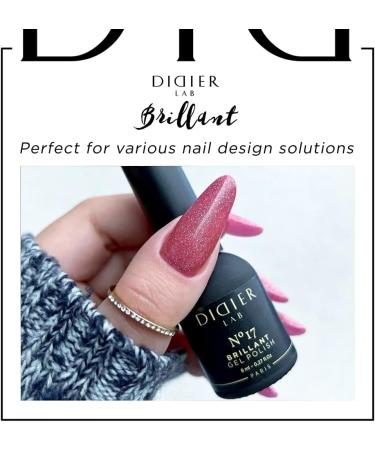 Didier Lab - Premium UV Gel Nail Polish - Brillant No. 17 - Gel Nail Varnish - Nail Art - Long-Lasting High Gloss Wear - Pink Gel Nail Polish - Gel Nails - Glitter Gel Nail Polish - Rich Pigment - Buy Online on GoSupps.com