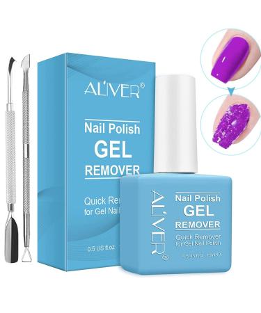 Gel Nail Polish Remover (15ML)- Professional Gel Remover For Nails With Cuticle Pusher  Gel Nail Remover  Remove Gel Polish In 2-3 Minutes  Safe And Quick DIY Home
