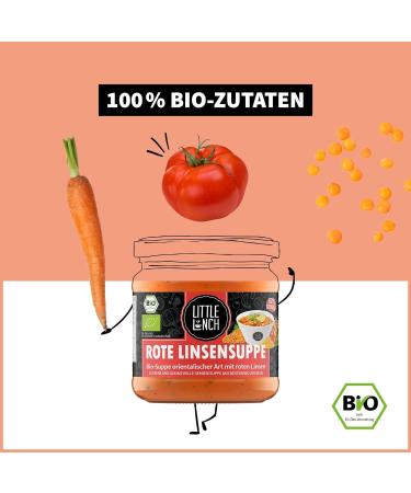 Little Lunch Bio Red Lentil Soup | 100% Organic Vegan Sugar-Free Lactose-Free No Additives | 6 x 350ml - Buy Online on GoSupps.com