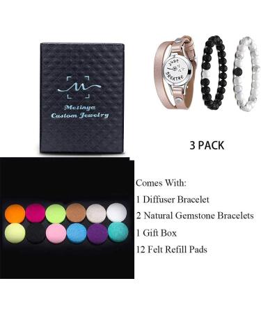 Stainless Steel Aromatherapy Diffuser Bracelet Set - Essential Oils Breathe Locket for Women | 3 Pack - Buy Online on GoSupps.com