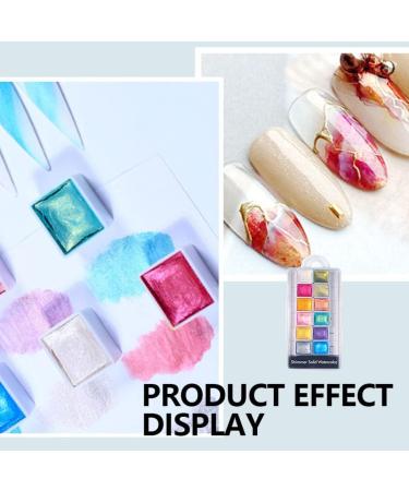 Nail Shiimmer Powder Manicure Solid Pearlescent Pigment Nail Art Dyeing Powder 12Colors Brushes - Buy Online on GoSupps.com