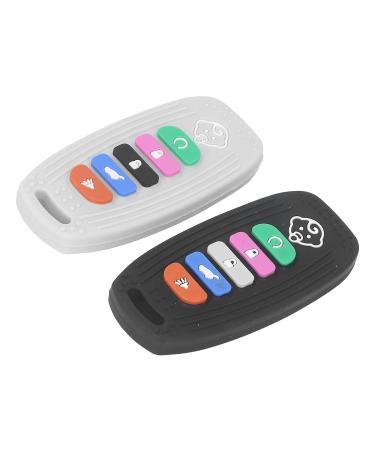 ZJchao Baby Teething Toy Safe Food Grade Silicone Hanging Remote Control Shaped Soother for Babies Stimulates and Massages Sore Gums 2Pcs - Buy Online on GoSupps.com