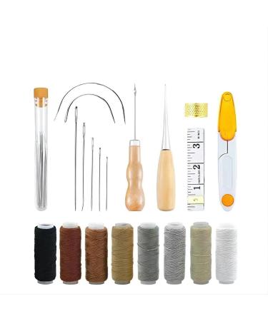 DLAIVOR Upholstery Repair Kit, Upholstery Thread 8 Rolls Colors (32.8 Yards) Assorted Hand Sewing Needles kit (Silver-29pcs)
